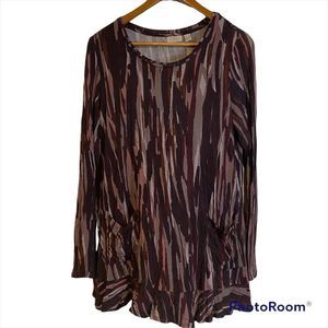 Multi colored abstract long sleeve Tunic